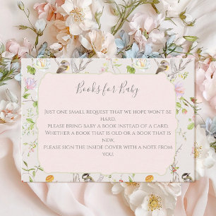 Pink Floral Chinoiserie Baby Shower Enclosure Card