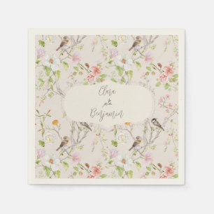Pink Floral Chinoiserie Wedding Napkin
