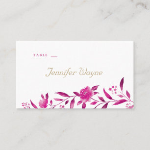 Pink floral Chinoiserie Wedding place cards