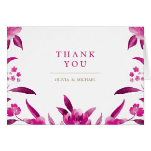 Pink floral Chinoiserie Wedding thank you