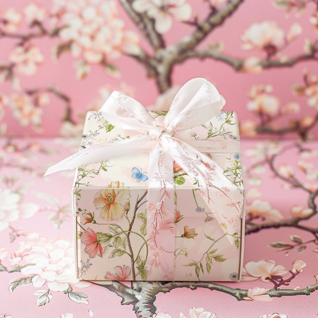 Pink Floral Chinoiserie Wedding Wrapping Paper (Creator Uploaded)