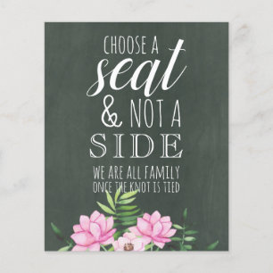 Pink Floral Chlakboard Custom Wedding Sign Budget