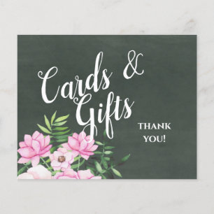 Pink Floral Chlakboard Custom Wedding Sign Budget