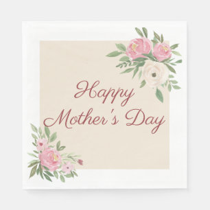 Pink Floral Church Mother's Day Brunch Napkin