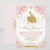 Pink Floral Cinderella Princess Girl Baby Shower