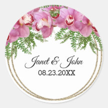 Pink Floral  Classic Round Sticker