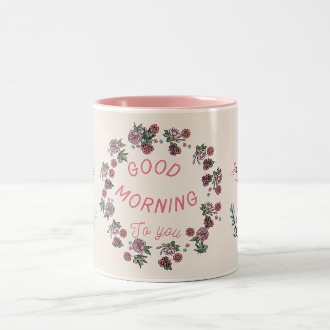Pink Floral Coffee Mug | Cute Girly Ceramic Gift  (Center)