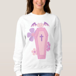 Pink Floral coffin and bat  Sweatshirt