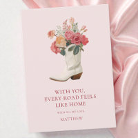 Pink Floral Cowgirl Boot Western Valentine's Day