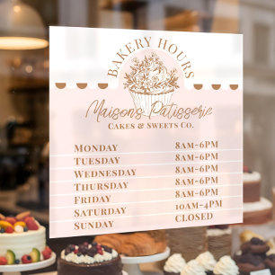 Pink Floral Cupcake Bakery Pastry Shop Store Hours