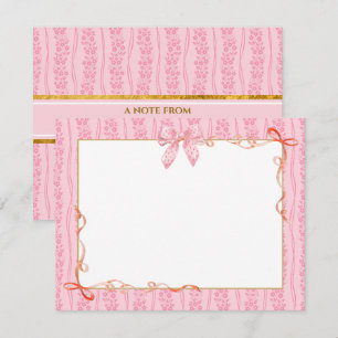 Pink Floral Custom Stationery Memo Pad for Here Card