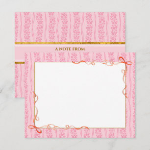 Pink Floral Custom Stationery Memo Pad for Here Card