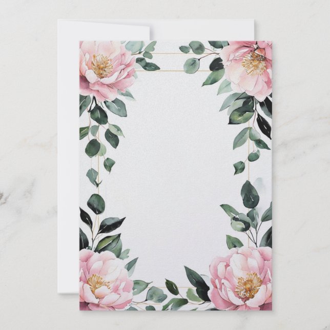 Pink floral customisable card for any occasion (Front)