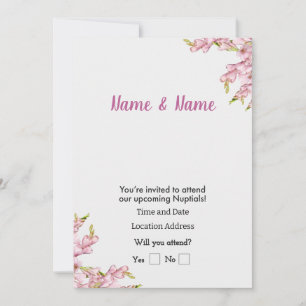 Pink Floral Customisable Invitation