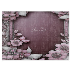 Pink Floral Cutting Board