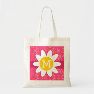 Pink Floral; Daisy Tote Bag
