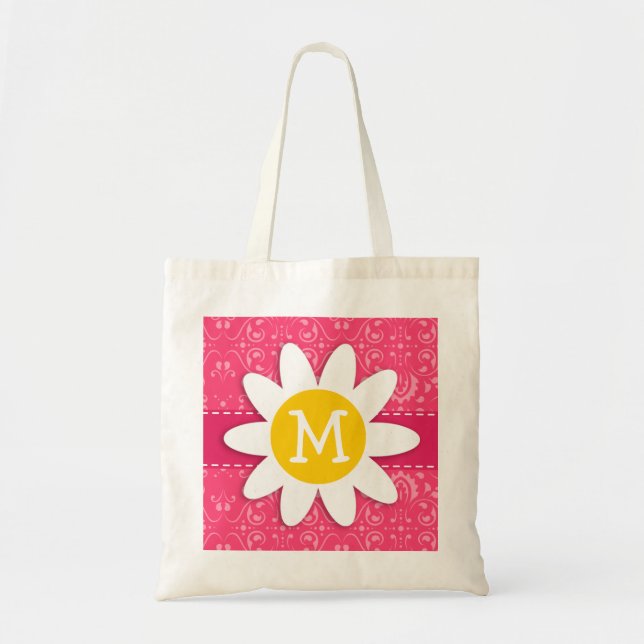 Pink Floral; Daisy Tote Bag (Front)