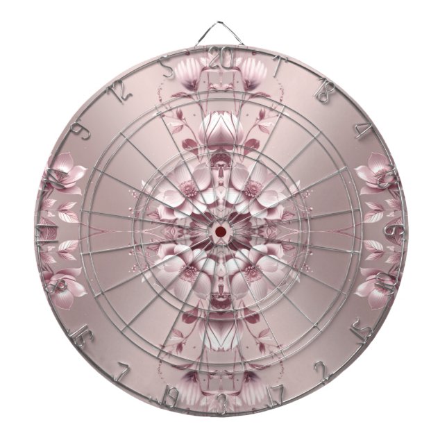 Pink Floral Dartboard (Front)