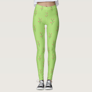 Pink Floral Decorative Pillows Leggings