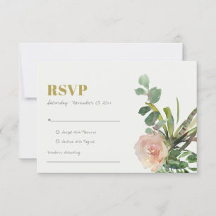 PINK FLORAL DESERT CACTI FOLIAGE WATERCOLOR RSVP