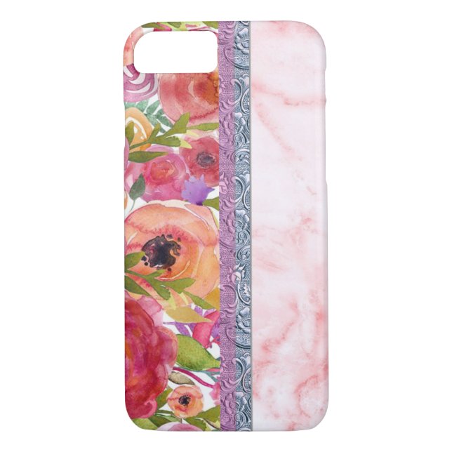 Pink Floral Design Case-Mate iPhone Case (Back)