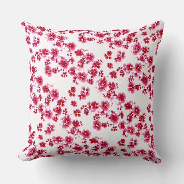 Pink Floral Design Cushion (Front)