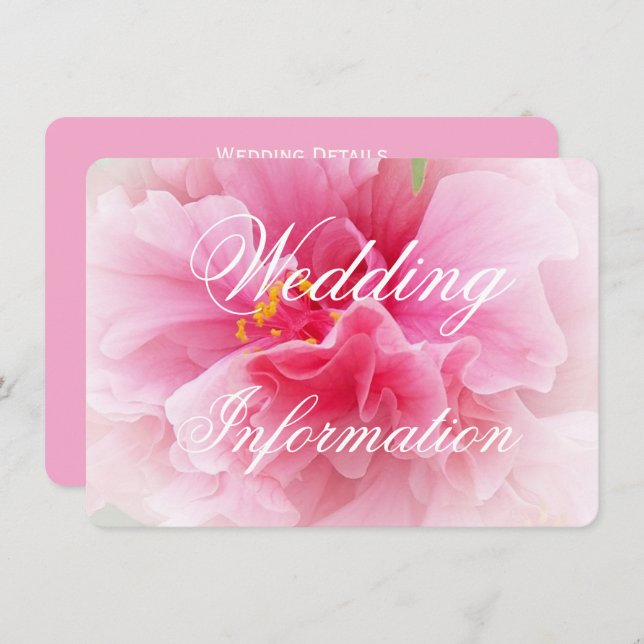 Pink Floral Design Wedding Enclosure Card (Front/Back)