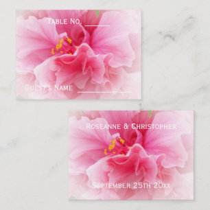 Pink Floral Design Wedding Place Card