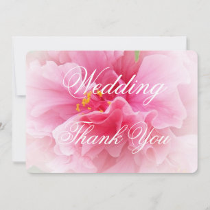 Pink Floral Design Wedding Thank You Card