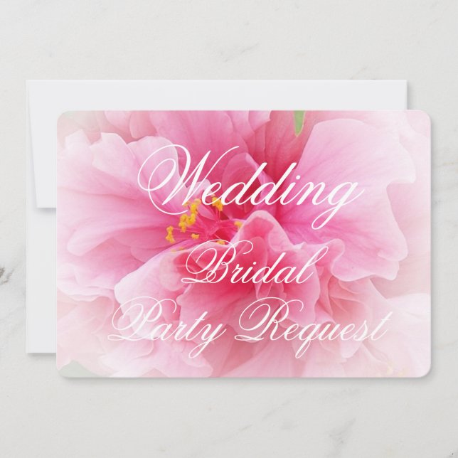 Pink Floral Design Will You Be My Bridesmaid  Invitation (Front)