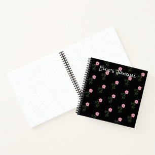 Pink Floral Dot Grid Notebook Bullet Journalling