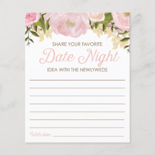 Pink Floral Double Sided Bridal Shower Date Night Flyer