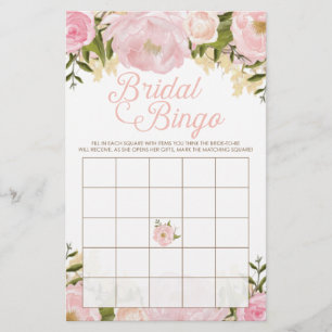 Pink Floral Double Sided Bridal Shower Games