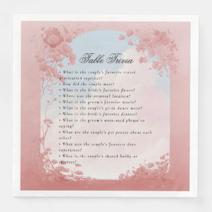 Pink floral dreamy clouds Love story Napkin