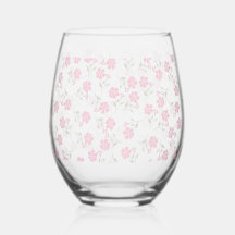 Pink Floral Drinkware Set