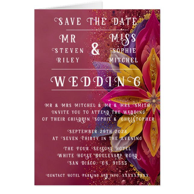 Pink Floral Elegance Wedding Collection (Front)