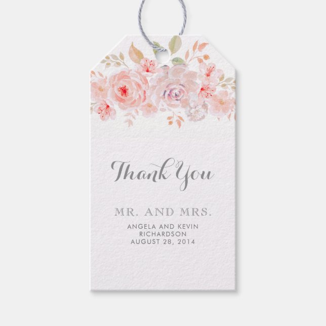Pink Floral Elegant Gift Tags (Front)