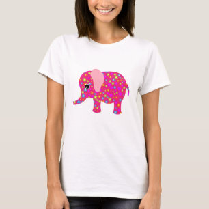 Pink Floral Elephant Apparel T-Shirt