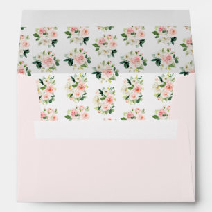 Pink Floral Envelope Return Address Girl Birthday