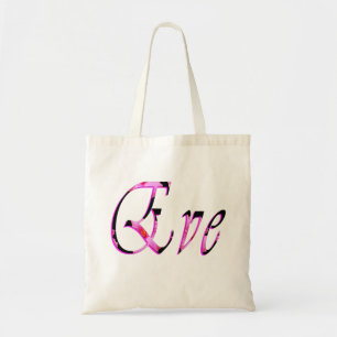 Pink Floral Eve Name, Tote Bag