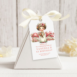 Pink Floral Fairy 4th Birthday Favor Gift Tags