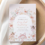 Pink Floral Fairy First Birthday Invitation<br><div class="desc">Invite friends and family to celebrate your little one's birthday with this fairy themed invitation!</div>