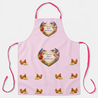 Pink Floral Faith-Inspired Kitchen Apron for Mom