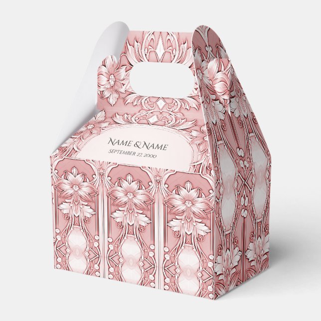 Pink Floral Favour Box (Front Side)
