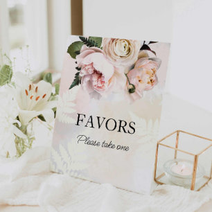 Pink Floral Favours Bridal Shower Sign
