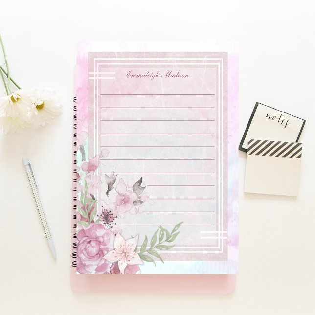 Pink Floral Feminine Essence Custom Post-it Notes (Creator Uploaded)