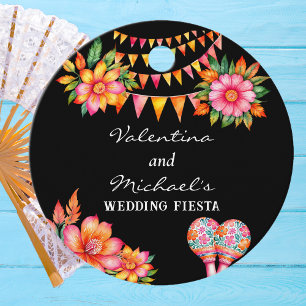Pink Floral Fiesta Mexican Wedding Thank You Favour Tags