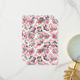 Pink Floral Filigree Card