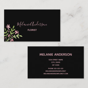 Pink Floral Florist  Business Card