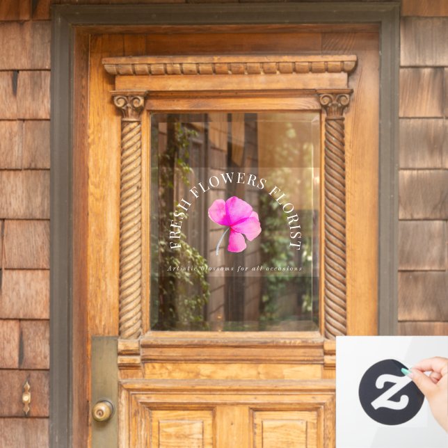 Pink floral florist business watercolor  (Home Door)